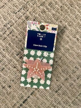 NWT Roller Rabbit x Target claw hair clip pink starfish with pearls